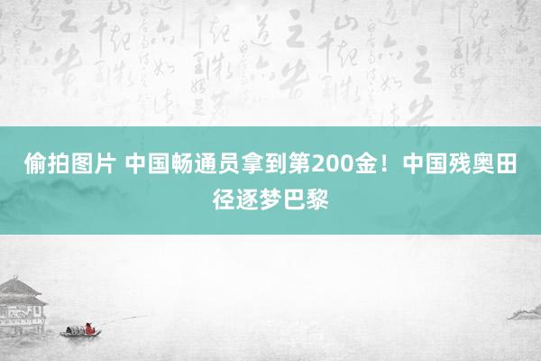 偷拍图片 中国畅通员拿到第200金！中国残奥田径逐梦巴黎