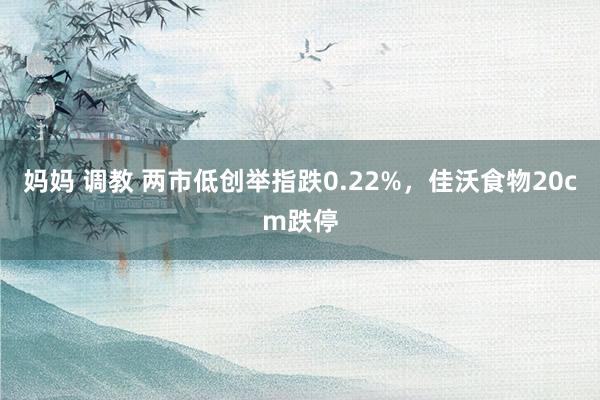 妈妈 调教 两市低创举指跌0.22%，佳沃食物20cm跌停