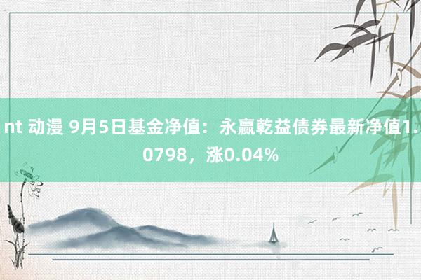 nt 动漫 9月5日基金净值：永赢乾益债券最新净值1.0798，涨0.04%