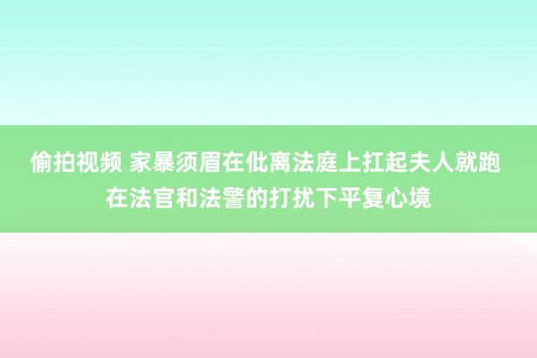 偷拍视频 家暴须眉在仳离法庭上扛起夫人就跑 在法官和法警的打扰下平复心境