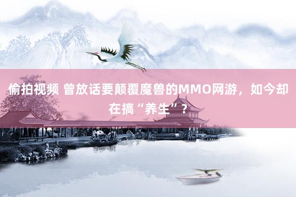 偷拍视频 曾放话要颠覆魔兽的MMO网游，如今却在搞“养生”？