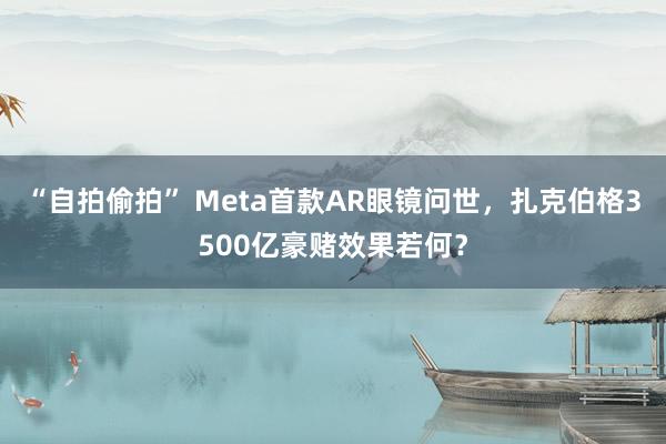 “自拍偷拍” Meta首款AR眼镜问世，扎克伯格3500亿豪赌效果若何？