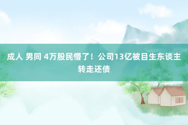 成人 男同 4万股民懵了！公司13亿被目生东谈主转走还债