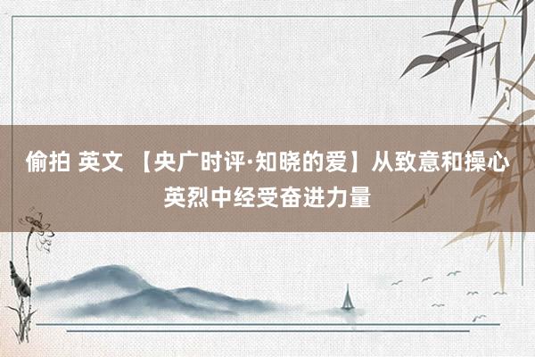 偷拍 英文 【央广时评·知晓的爱】从致意和操心英烈中经受奋进力量