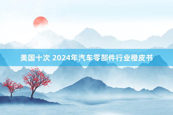 美国十次 2024年汽车零部件行业橙皮书