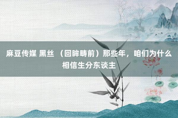 麻豆传媒 黑丝 （回眸畴前）那些年，咱们为什么相信生分东谈主