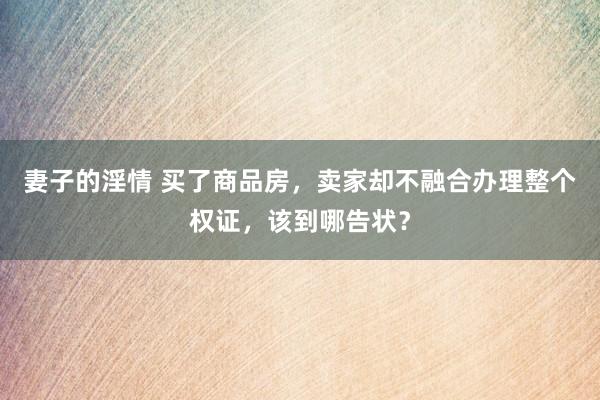 妻子的淫情 买了商品房，卖家却不融合办理整个权证，该到哪告状？