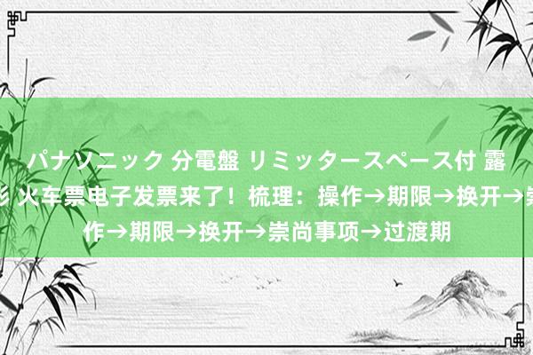 パナソニック 分電盤 リミッタースペース付 露出・半埋込両用形 火车票电子发票来了！梳理：操作→期限→换开→崇尚事项→过渡期