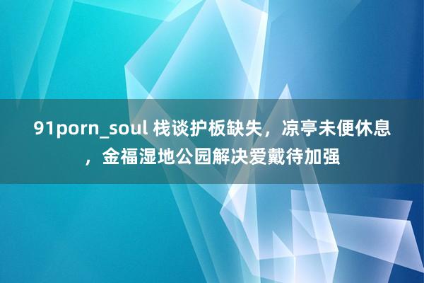 91porn_soul 栈谈护板缺失，凉亭未便休息，金福湿地公园解决爱戴待加强