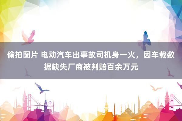 偷拍图片 电动汽车出事故司机身一火，因车载数据缺失厂商被判赔百余万元