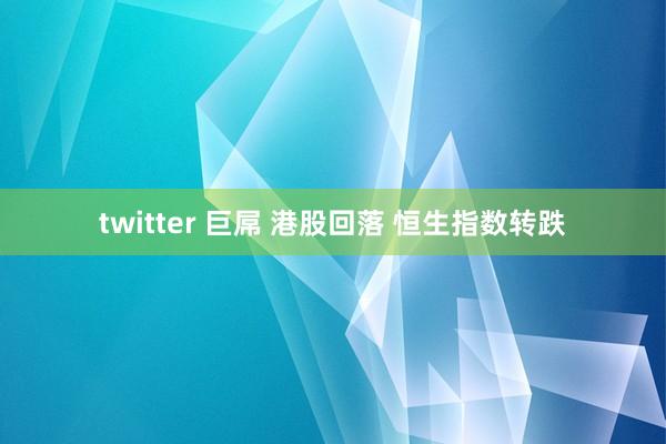 twitter 巨屌 港股回落 恒生指数转跌