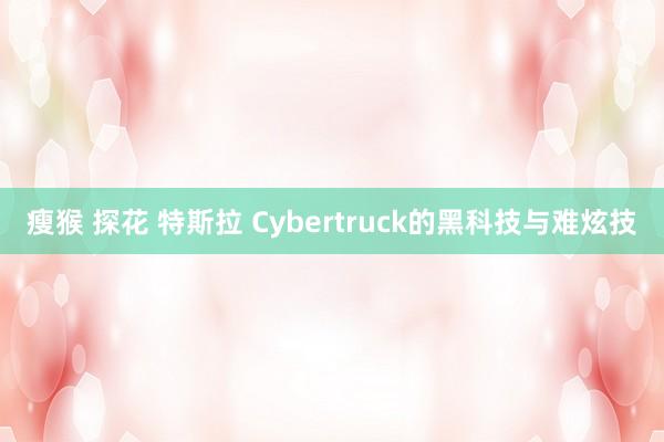 瘦猴 探花 特斯拉 Cybertruck的黑科技与难炫技