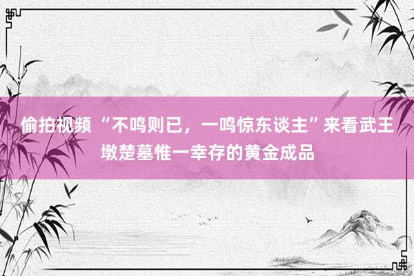 偷拍视频 “不鸣则已，一鸣惊东谈主”来看武王墩楚墓惟一幸存的黄金成品