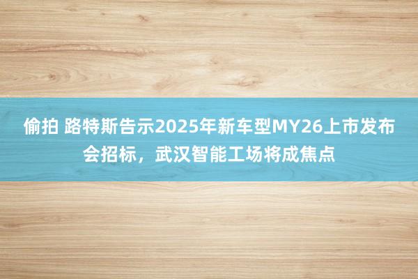 偷拍 路特斯告示2025年新车型MY26上市发布会招标，武汉智能工场将成焦点