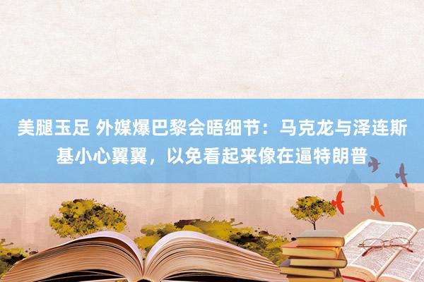 美腿玉足 外媒爆巴黎会晤细节：马克龙与泽连斯基小心翼翼，以免看起来像在逼特朗普