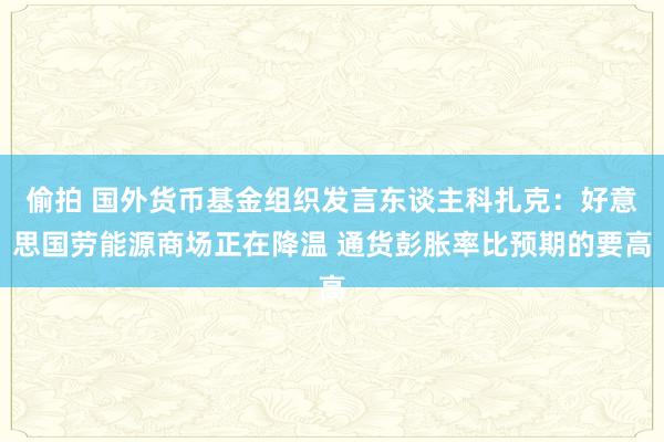 偷拍 国外货币基金组织发言东谈主科扎克：好意思国劳能源商场正在降温 通货彭胀率比预期的要高