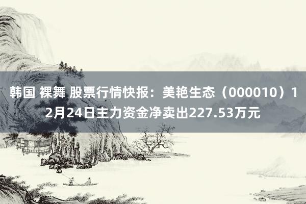 韩国 裸舞 股票行情快报：美艳生态（000010）12月24日主力资金净卖出227.53万元