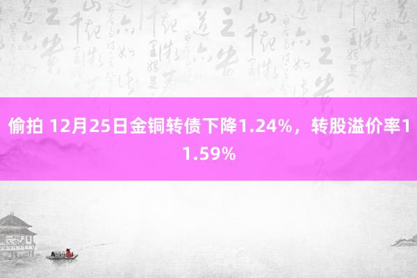 偷拍 12月25日金铜转债下降1.24%，转股溢价率11.59%