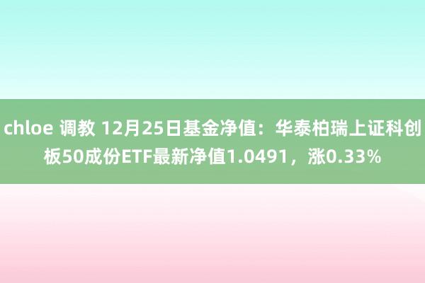 chloe 调教 12月25日基金净值：华泰柏瑞上证科创板50成份ETF最新净值1.0491，涨0.33%