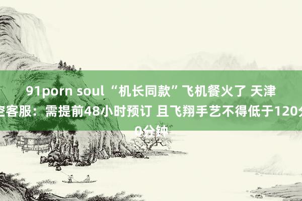 91porn soul “机长同款”飞机餐火了 天津航空客服：需提前48小时预订 且飞翔手艺不得低于120分钟