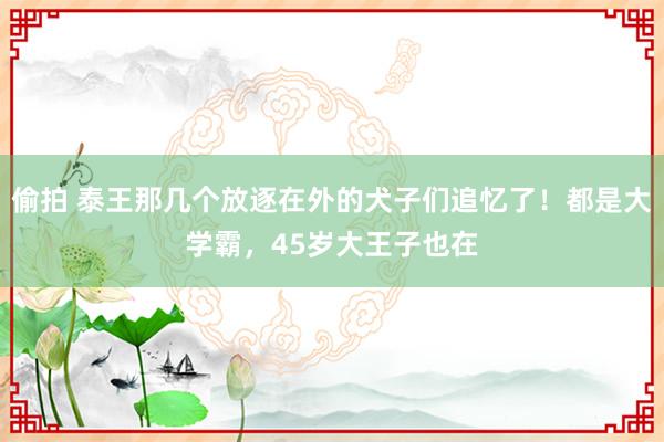 偷拍 泰王那几个放逐在外的犬子们追忆了！都是大学霸，45岁大王子也在