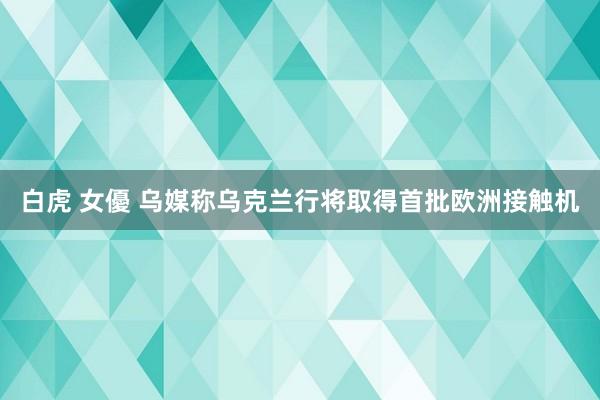 白虎 女優 乌媒称乌克兰行将取得首批欧洲接触机