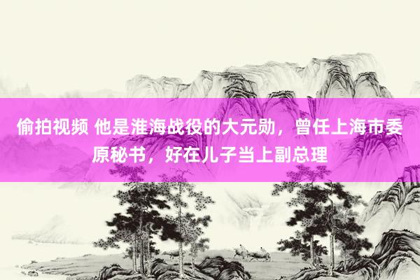 偷拍视频 他是淮海战役的大元勋，曾任上海市委原秘书，好在儿子当上副总理