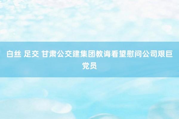 白丝 足交 甘肃公交建集团教诲看望慰问公司艰巨党员