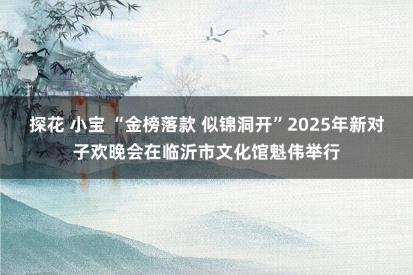 探花 小宝 “金榜落款 似锦洞开”2025年新对子欢晚会在临沂市文化馆魁伟举行