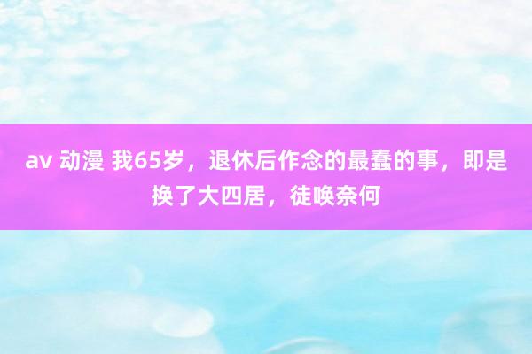 av 动漫 我65岁，退休后作念的最蠢的事，即是换了大四居，徒唤奈何