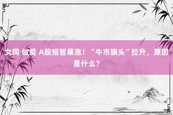 女同 做爱 A股短暂暴涨！“牛市旗头”拉升，原因是什么？