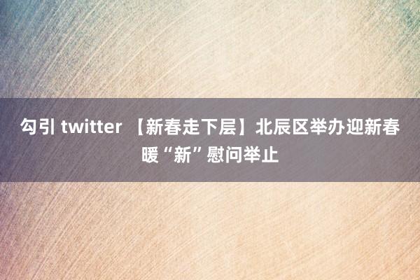 勾引 twitter 【新春走下层】北辰区举办迎新春暖“新”慰问举止